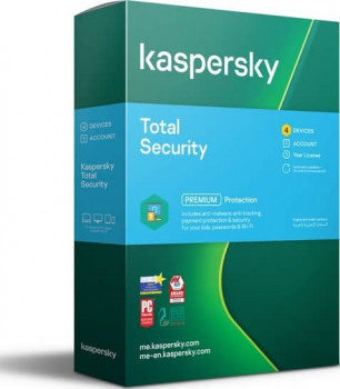 Kaspersky KTS4USER 2020, 4 Users, 1 Account, 1 Year License Total Security | KTS4USER
